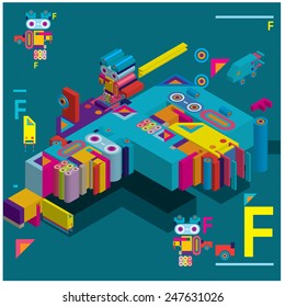 Vector Alphabet letter F