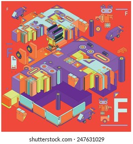 Vector Alphabet letter F