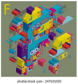 Vector Alphabet letter F