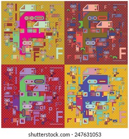 Vector Alphabet letter F