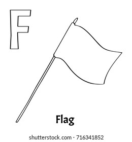 Vector alphabet letter F. Flag