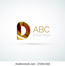 Logo de la letra vectorial. Creado con formas geométricas, ondas y formas fluidas transparentes y coloridas
