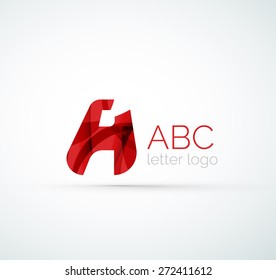 Logo de la letra vectorial. Creado con formas geométricas, ondas y formas fluidas transparentes y coloridas