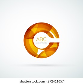 Logo de la letra vectorial. Creado con formas geométricas, ondas y formas fluidas transparentes y coloridas