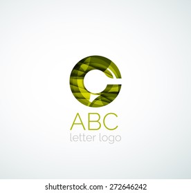Vector alphabet letter logo. Created with transparent colorful overlapping geometric shapes, waves and flowing shapes