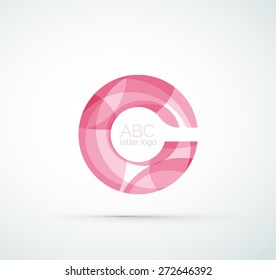 Logo de la letra vectorial. Creado con formas geométricas, ondas y formas fluidas transparentes y coloridas