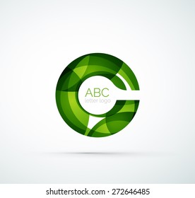 Logo de la letra vectorial. Creado con formas geométricas, ondas y formas fluidas transparentes y coloridas