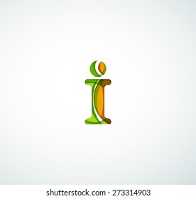 Vector alphabet letter logo. Created with transparent colorful overlapping geometric shapes, waves and flowing shapes