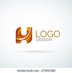 Logo de la letra vectorial. Creado con formas geométricas, ondas y formas fluidas transparentes y coloridas