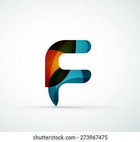 Logo de la letra vectorial. Creado con formas geométricas, ondas y formas fluidas transparentes y coloridas