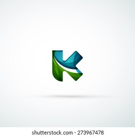 Logo de la letra vectorial. Creado con formas geométricas, ondas y formas fluidas transparentes y coloridas