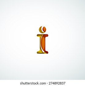 Vector alphabet letter logo. Created with transparent colorful overlapping geometric shapes, waves and flowing shapes