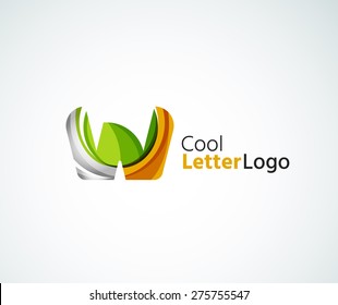 Logo de la letra vectorial. Creado con formas geométricas, ondas y elementos fluidos transparentes y coloridos