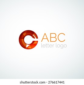 Vector alphabet letter logo. Created with transparent colorful overlapping geometric shapes, waves and flowing shapes