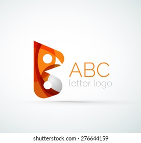 Logo de la letra vectorial. Creado con formas geométricas, ondas y formas fluidas transparentes y coloridas