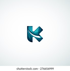 Logo de la letra vectorial. Creado con formas geométricas, ondas y formas fluidas transparentes y coloridas
