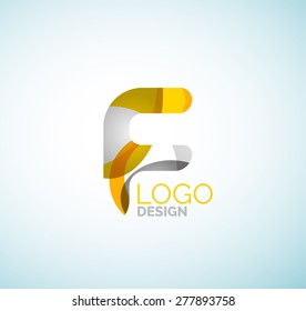 Logo de la letra vectorial. Creado con formas geométricas, ondas y formas fluidas transparentes y coloridas