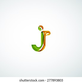 Vector alphabet letter logo. Created with transparent colorful overlapping geometric shapes, waves and flowing shapes
