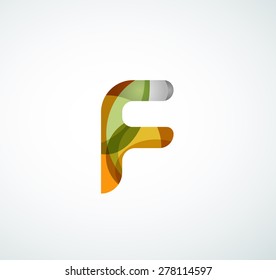 Logo de la letra vectorial. Creado con formas geométricas, ondas y formas fluidas transparentes y coloridas