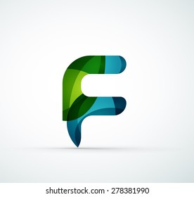 Logo de la letra vectorial. Creado con formas geométricas, ondas y formas fluidas transparentes y coloridas
