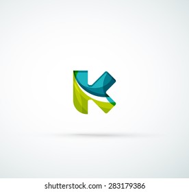 Logo de la letra vectorial. Creado con formas geométricas, ondas y formas fluidas transparentes y coloridas