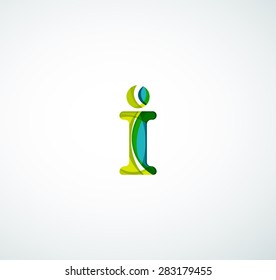 Vector alphabet letter logo. Created with transparent colorful overlapping geometric shapes, waves and flowing shapes