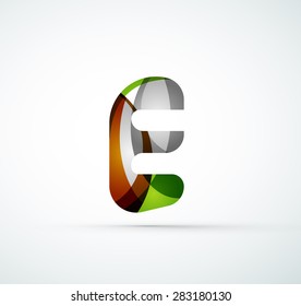 Logo de la letra vectorial. Creado con formas geométricas, ondas y formas fluidas transparentes y coloridas