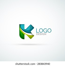 Logo de la letra vectorial. Creado con formas geométricas, ondas y formas fluidas transparentes y coloridas