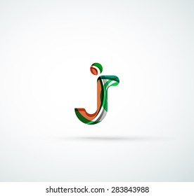 Vector alphabet letter logo. Created with transparent colorful overlapping geometric shapes, waves and flowing shapes