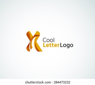 Logo für Vektoralphabeten-Buchstaben. Kreiert mit transparenten, sich überlappenden geometrischen Formen, Wellen und fließenden Elementen