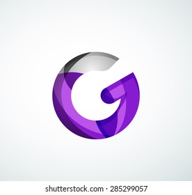 Vector alphabet letter logo. Created with transparent colorful overlapping geometric shapes, waves and flowing shapes