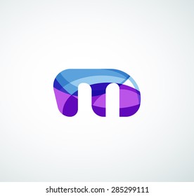 Logo de la letra vectorial. Creado con formas geométricas, ondas y formas fluidas transparentes y coloridas