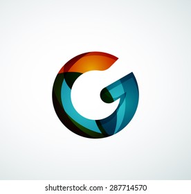 Logo de la letra vectorial. Creado con formas geométricas, ondas y formas fluidas transparentes y coloridas