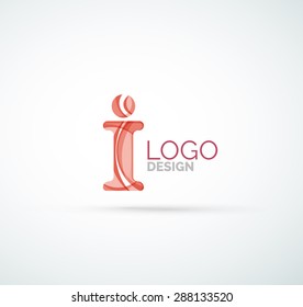 Vector alphabet letter logo. Created with transparent colorful overlapping geometric shapes, waves and flowing shapes