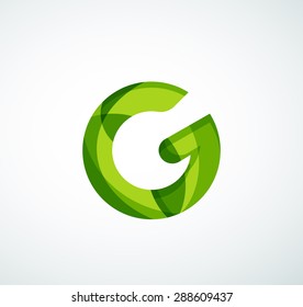 Logo de la letra vectorial. Creado con formas geométricas, ondas y formas fluidas transparentes y coloridas
