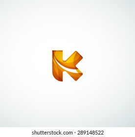 Logo de la letra vectorial. Creado con formas geométricas, ondas y formas fluidas transparentes y coloridas
