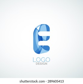 Vector alphabet letter logo. Created with transparent colorful overlapping geometric shapes, waves and flowing shapes