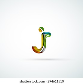 Vector alphabet letter logo. Created with transparent colorful overlapping geometric shapes, waves and flowing shapes