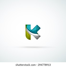 Logo de la letra vectorial. Creado con formas geométricas, ondas y formas fluidas transparentes y coloridas