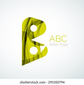 Vector alphabet letter logo. Created with transparent colorful overlapping geometric shapes, waves and flowing shapes