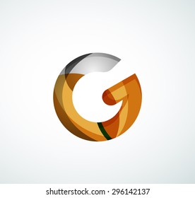 Vector alphabet letter logo. Created with transparent colorful overlapping geometric shapes, waves and flowing shapes