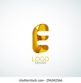 Logo de la letra vectorial. Creado con formas geométricas, ondas y formas fluidas transparentes y coloridas