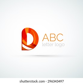 Vector alphabet letter logo. Created with transparent colorful overlapping geometric shapes, waves and flowing shapes