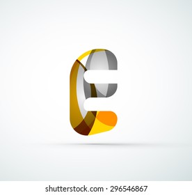 Logo de la letra vectorial. Creado con formas geométricas, ondas y formas fluidas transparentes y coloridas