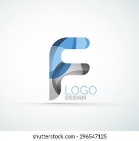 Logo de la letra vectorial. Creado con formas geométricas, ondas y formas fluidas transparentes y coloridas