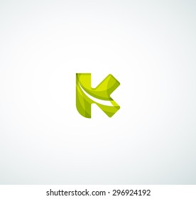 Logo de la letra vectorial. Creado con formas geométricas, ondas y formas fluidas transparentes y coloridas