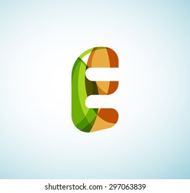 Vector alphabet letter logo. Created with transparent colorful overlapping geometric shapes, waves and flowing shapes