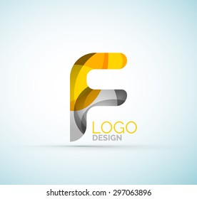Vector alphabet letter logo. Created with transparent colorful overlapping geometric shapes, waves and flowing shapes