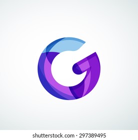 Logo de la letra vectorial. Creado con formas geométricas, ondas y formas fluidas transparentes y coloridas