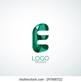 Logo de la letra vectorial. Creado con formas geométricas, ondas y formas fluidas transparentes y coloridas